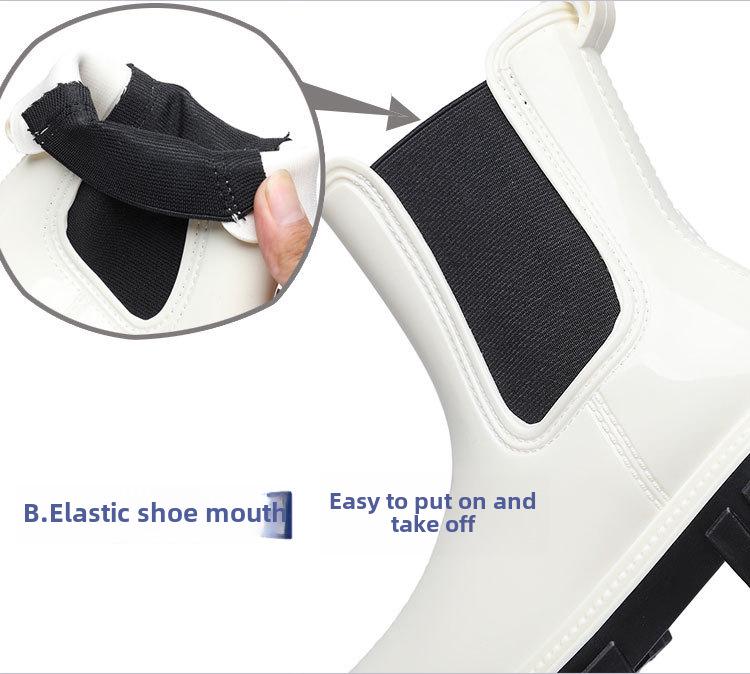 Women's Martin Rain Boots - New Style, Thick-Soled, Waterproof, Non-Slip, Short-Tube, Japanese Jelly Design