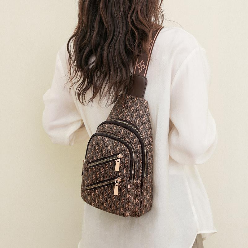 Нагрудная сумка Женская сумка через плечо Дорожная сумка на одно плечо из мягкой кожи