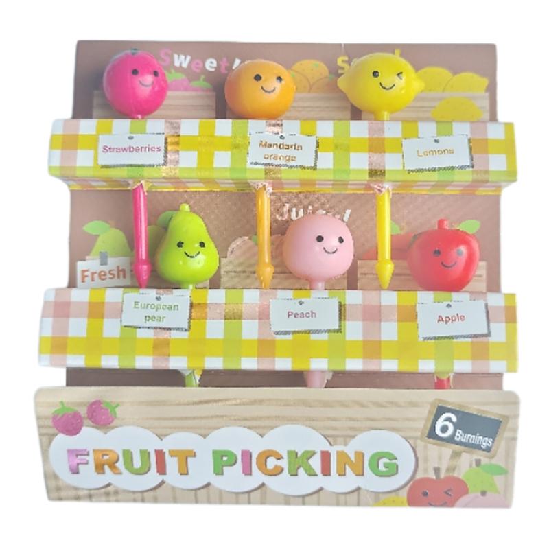 6 шт. клубника персик детские фруктовые палочки мини креативные фруктовые торт десерт еда вилки ланч-бокс декор аксессуары для бенто