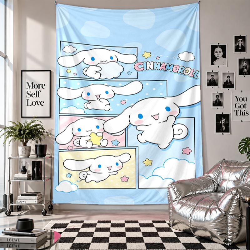 Wall TapestryCinnamoroll Art Hanging Cloth Decorative Background Cover for Room Decoration