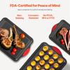 Baking Pan Set 3-Piece Nonstick Carbon Steel Set with Silicone Handles