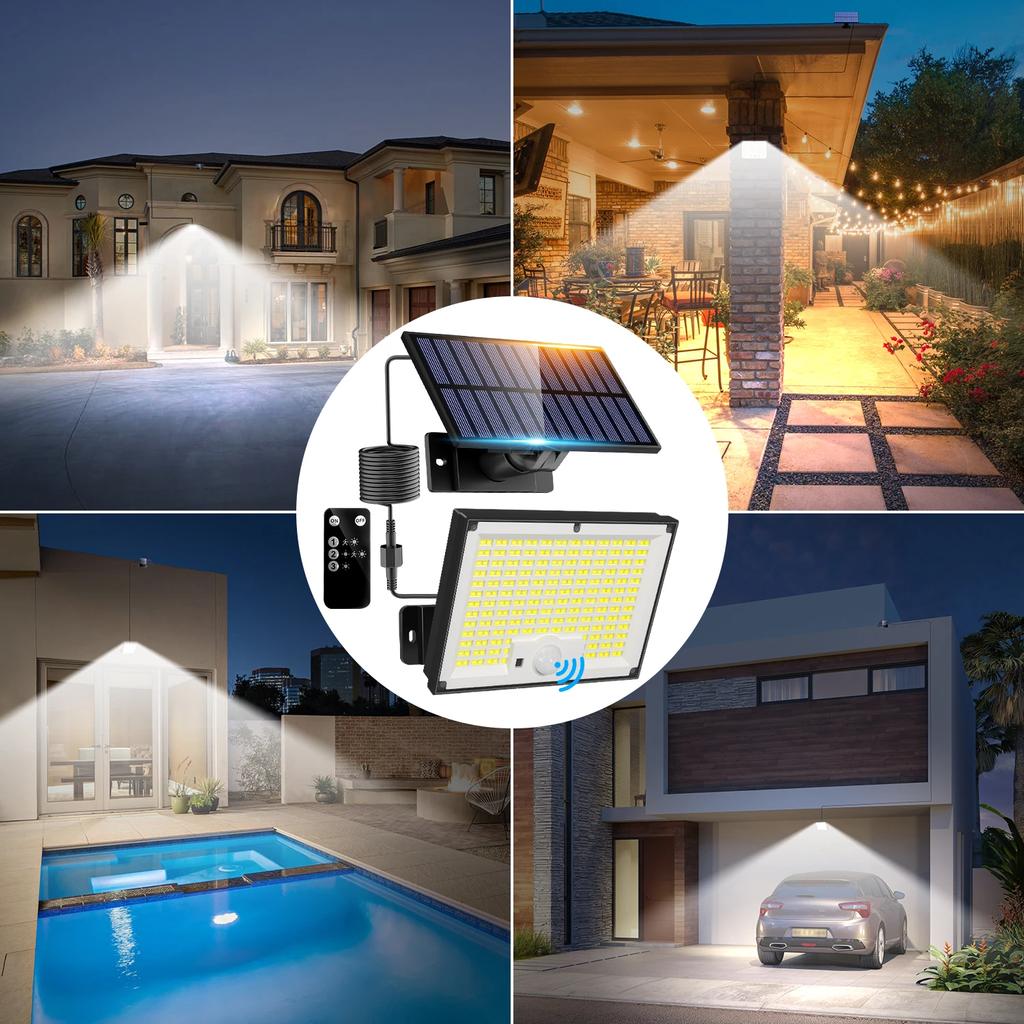 312LED Solar Motion Sensor Lights with 3 Mode, Outdoor Wall Lights for Yard, Garage, Patio Solar Light Outdoor, Solar Wall Light