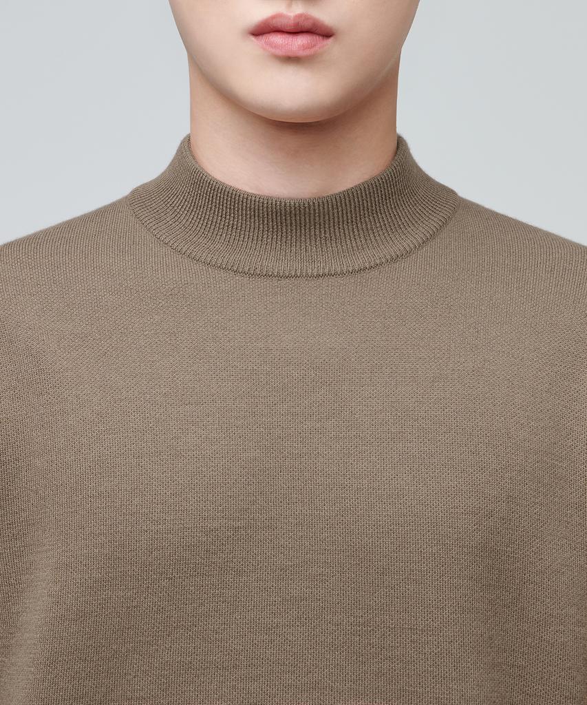 MUSINSA STANDARD Minimal Mock Neck Knit [Mocha]