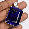 Brazilian CERTIFIED 165.3 Ct Topaz Pendant 925 Sterling Silver Blue Emerald Gems MY-PD-125-NS