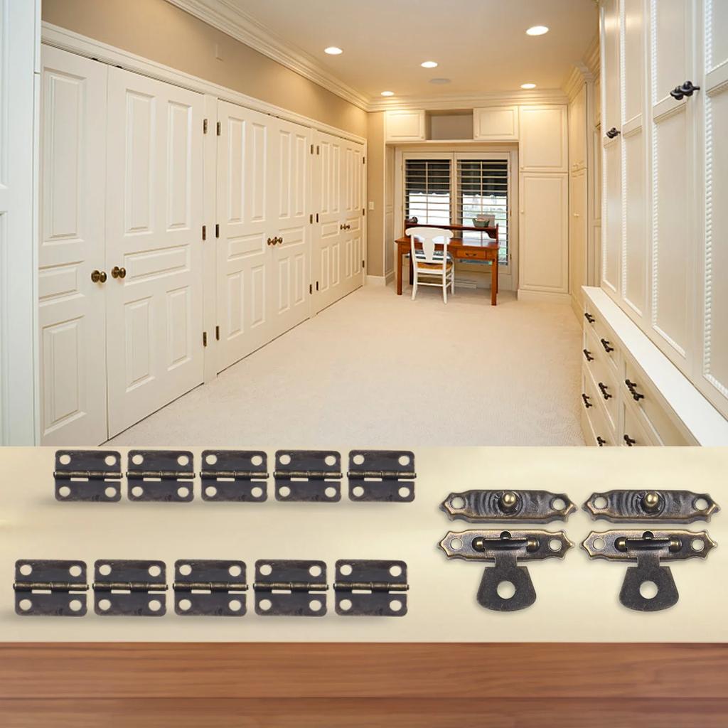 15 шт./набор старинных бронзовых петель 16*12 мм с защелкой-защелкой 26*15 мм с винтами ретро-пряжка навесной замок деревянный замок для ювелирных изделий