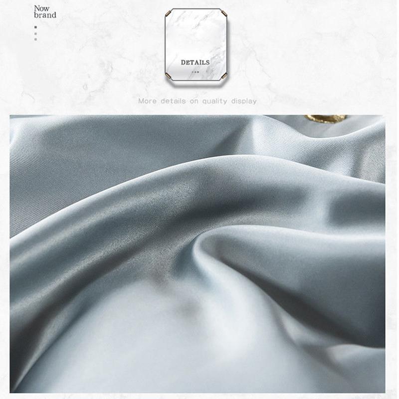 Пододеяльник с вышивкой, простыня, наволочка, двусторонний комплект из четырех предметов из ледяного шелка, постельное белье из стираного шелка