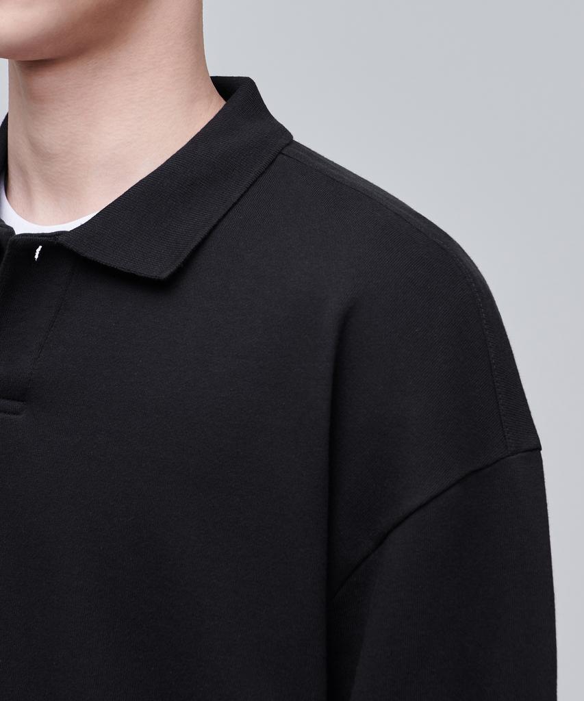 MUSINSA STANDARD Oversized Collared Sweatshirt [Black]