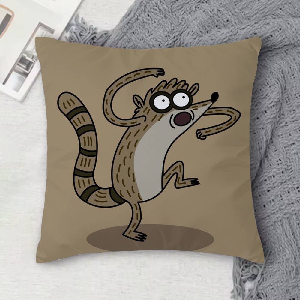 RRegular Show Doublesided Printed Square Decorative Cushion Cover for Sofa Living Room Home Decor