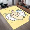 Usagi2 Flannel Pattern Square Carpet,Area Rug,Carpet Rug for Living Room Bedroom Sofa Playroom Decor,Non-slip Floor Mat