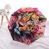 1PC Leopard Floral Print Automatic Open/close, All-Season Portable Folding Umbrella for Women & Men yy250919194