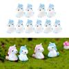 10Pcs Miniature Figurine Blue Fairy Garden Dollhouse Micro Landscape Ornaments Gift for