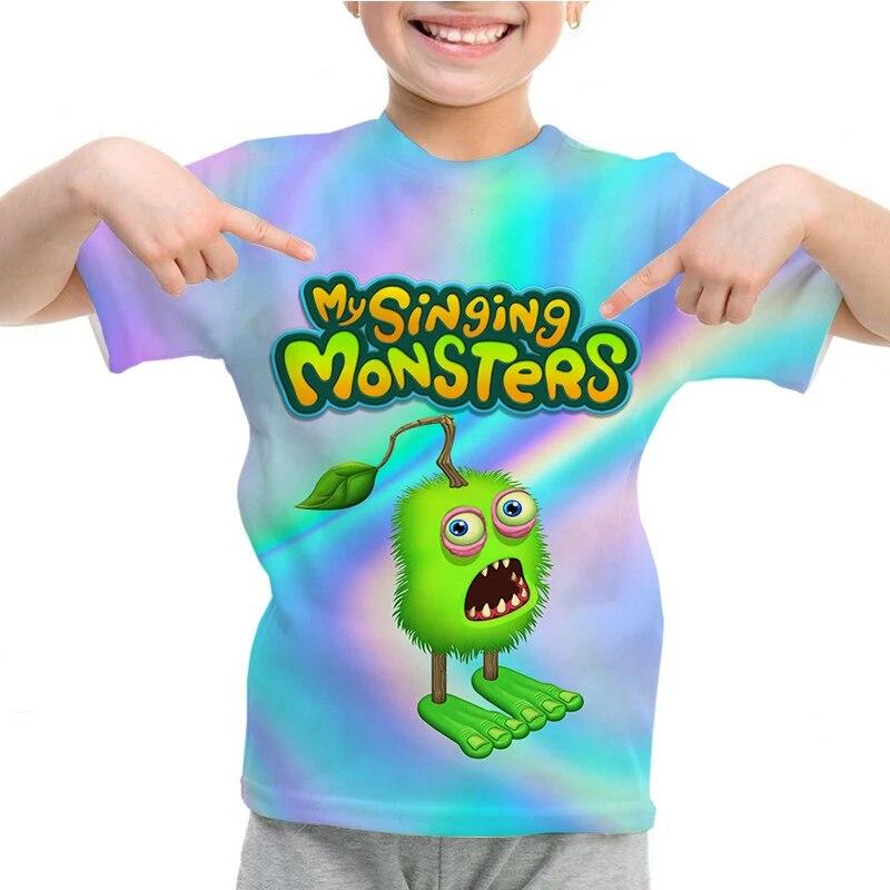 My Monsters Boys Tshirt Singing Girls Summer 3d Cartoon Anime T Shirt Oneck Casual Tshirt Kids Short Sleeve Children Tops Tees