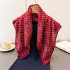 Polka Dot Cashew Herringbone Pattern Cotton And Linen Small Square Scarf Silk Scarf Imitation Velvet Headscarf Shawl Sun Protection Scarf