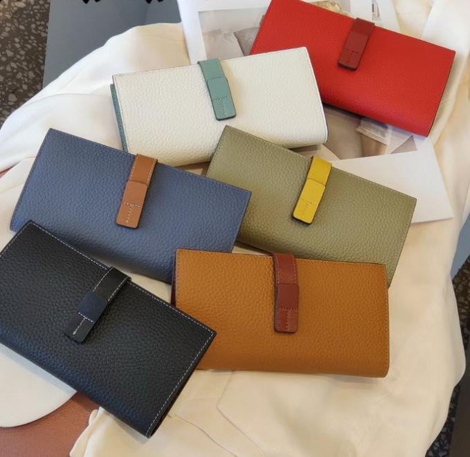 / Новая коллекция Head Layer Leather Long Style Color Blocked Wallet Натуральная кожа Женский кошелек Универсальный кожаный зажим