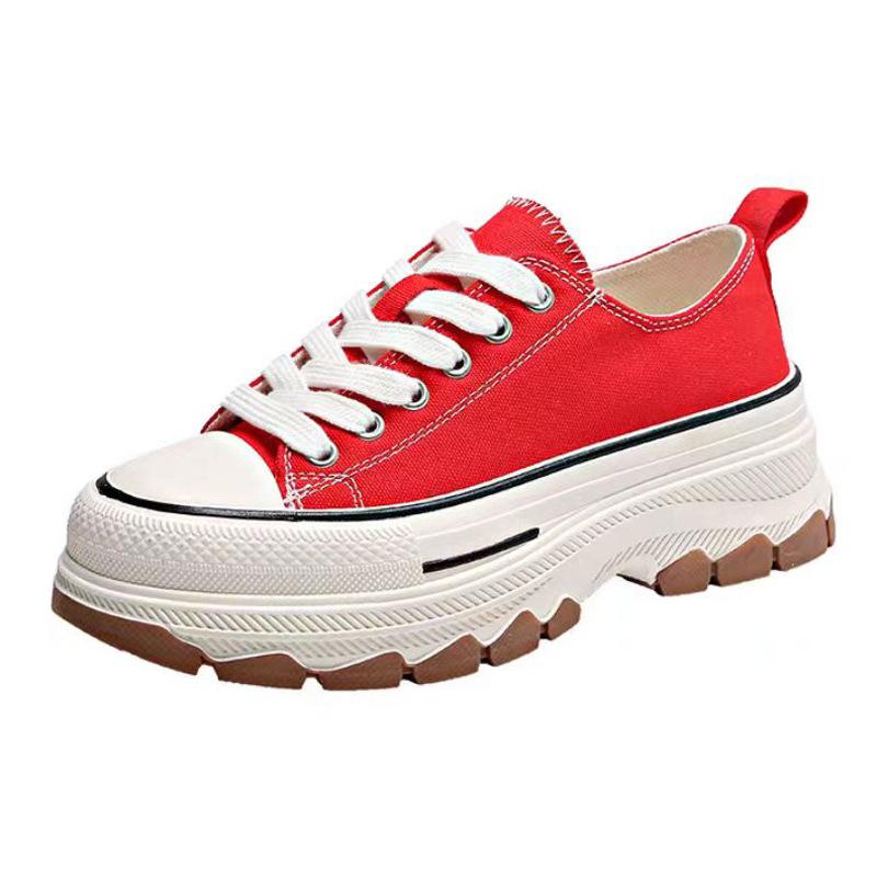 Весенние новые дышащие универсальные повседневные спортивные туфли для сноуборда, женская обувь с толстой подошвой, увеличивающая рост, нескользящие низкие парусиновые туфли для женщин