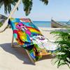 Rainbow Butterfly Unicorn Kitty Print Beach Towel, Large Soft Quick Dry Towel for Beach Camping Swimming