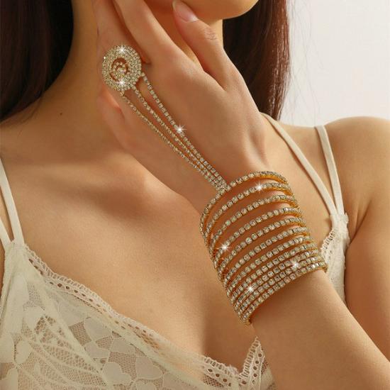 Townka Rhinestone Bracelet: Elegant Multilayer Design for Women, Perfect for Latin, Ballroom, or Belly Dance.