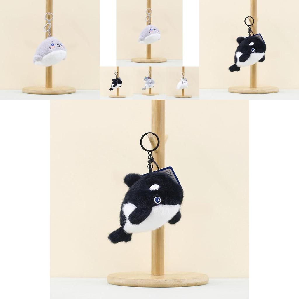 Очаровательные плюшевые брелоки в виде кита и тюленя, мягкие игрушки-животные