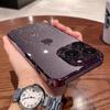 Роскошный блестящий прозрачный чехол для телефона iPhone 13 15 14 12 Pro Max Plus блестящий гальванический ударопрочный прозрачный жесткий чехол