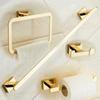 Gold  Plated Brass Made Towel Bar Towel Ring Toilet Paper Hold Robe Hook Bathroom Accessories Bathroom Hardware 4 Pcs Set