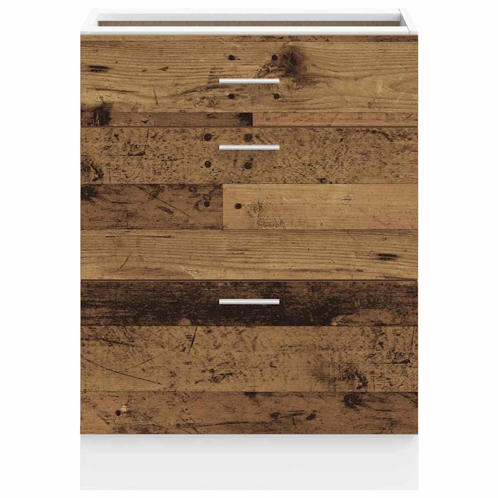 Lyon Kitchen Base Cabinet Rustic Wood Look Particleboard