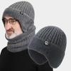 Soft Scarf and Hat Set Elastic Knitted Scarf Balaclava Hat Hooded Thermal Cap  Winter