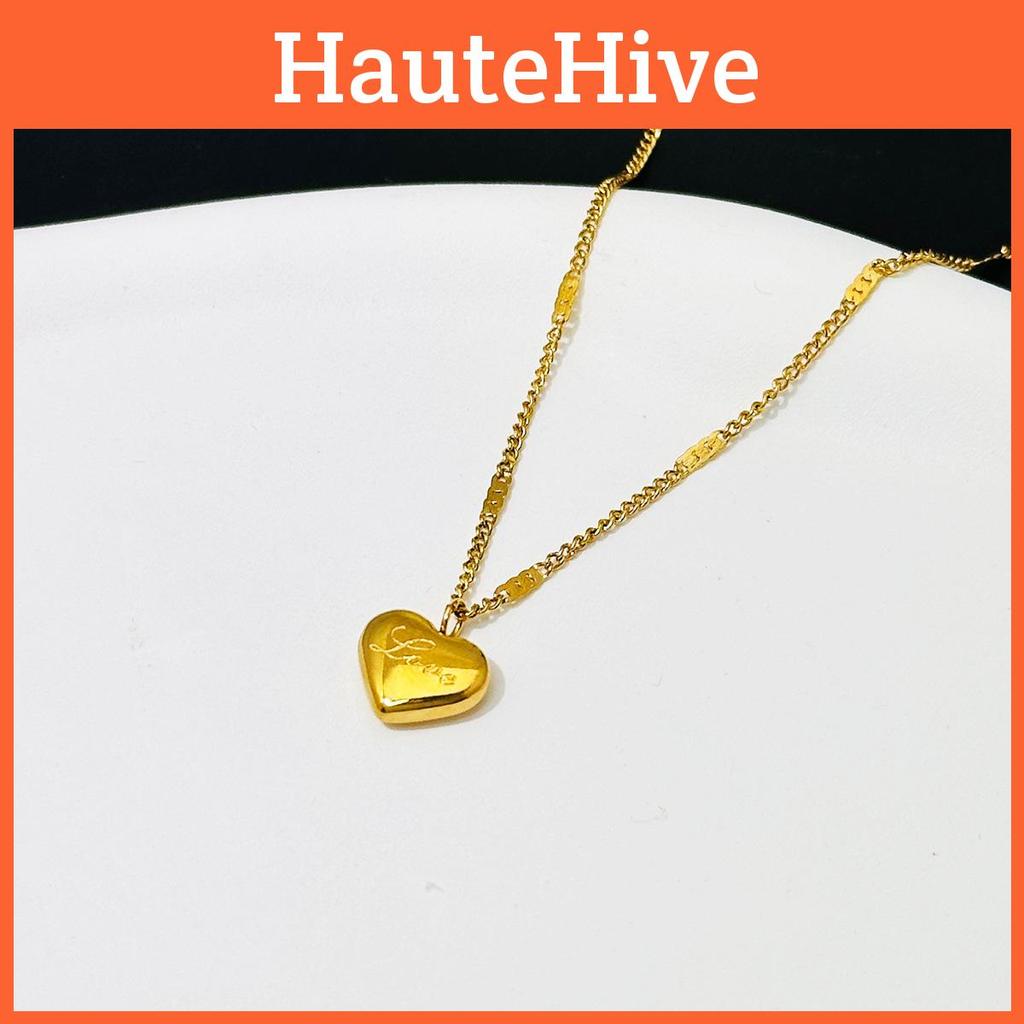 Modern Titanium Steel Numeric And Letter Pendant Necklace With Gold Finish For Gift Giving