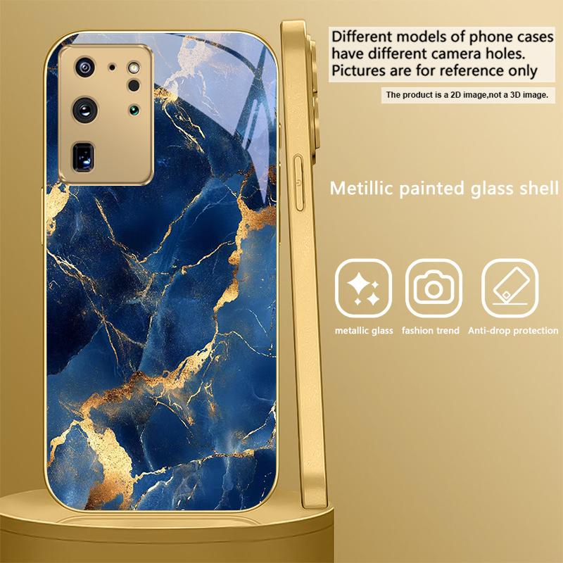 Текстура мрамора Для Samsung Galaxy S26 S20 FE S21 S22 S23 Plus S24 Ultra S25 Ultra S21 S25+ S22FE Золотой стеклянный чехол для телефона