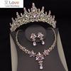 Великолепные комплекты свадебных украшений из кристаллов для женщин, роскошные наборы диадем, корон, ожерелий, сережек, свадебное платье, комплект ювелирных изделий для невесты