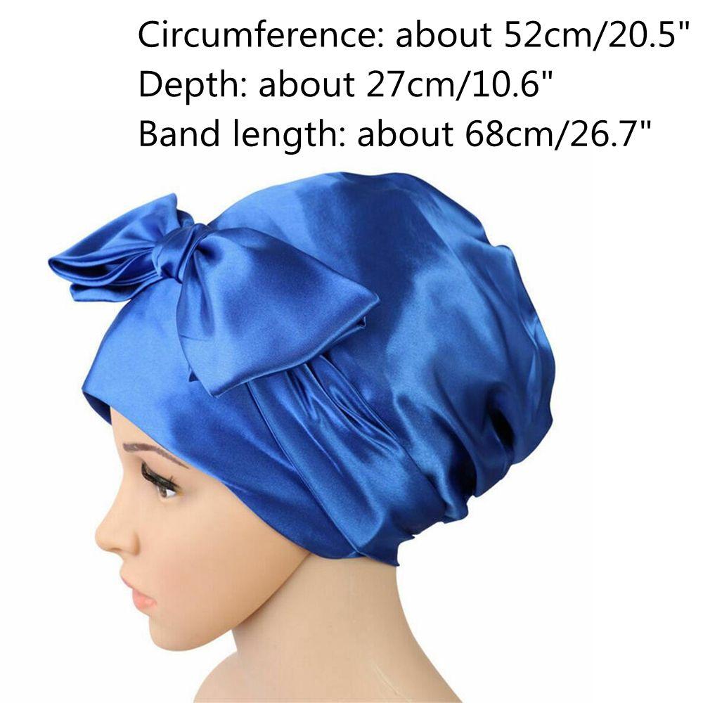Cover Hat Head Cover Satin Turban Hair Bonnet Shower Cap Silk Night Sleep Cap Soft Satin Bonnet