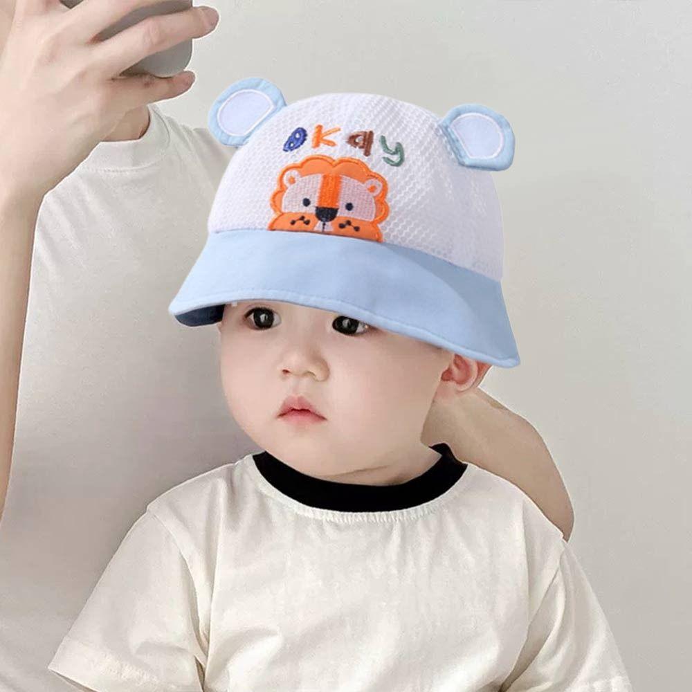Cartoon Lion Baby Children Sun Visor Hat Sun Protection Boys Girls Mesh Basin Caps Summer