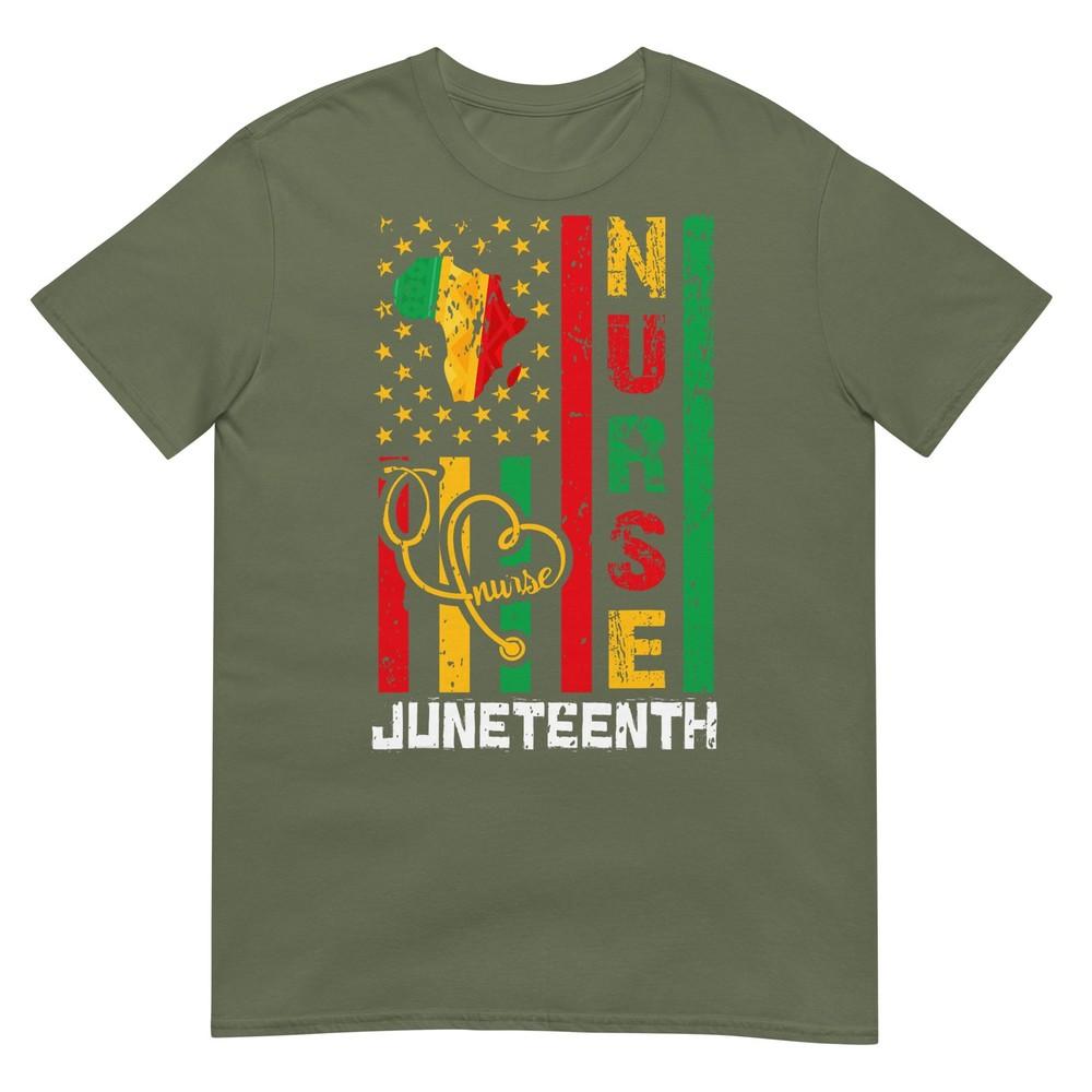 Juneteenth Nurse Melanin Nursing Stethoscope Black History TShirt