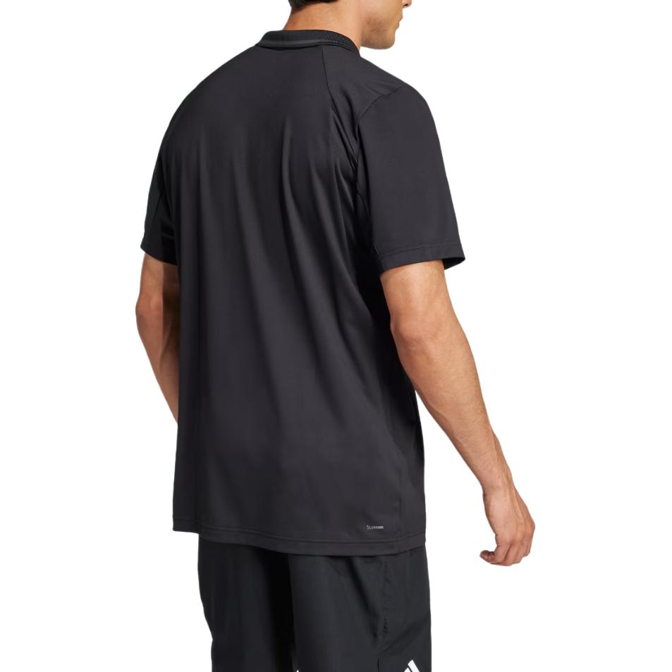adidas Мужская рубашка поло с логотипом, черная JF8424