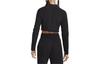 Nike T Shirts Women's Black Half Turtleneck Straight Fit FN3620-010