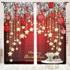 2 Pieces, Christmas Red Ball Celebration Curtains -30% Blackout - Suitable for Living Room, Bedroom, Kitchen, Home Decoration