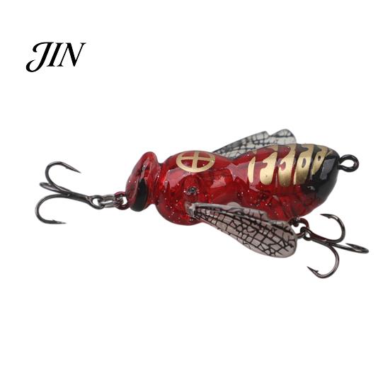 Hard Hornet Lure 5G/4.8CM Bionic Wasp Topwater Lure, Floating with Acoustic Fishing Bait Noise Steel Ball, Artificial Insect for Freshwater Saltwater
