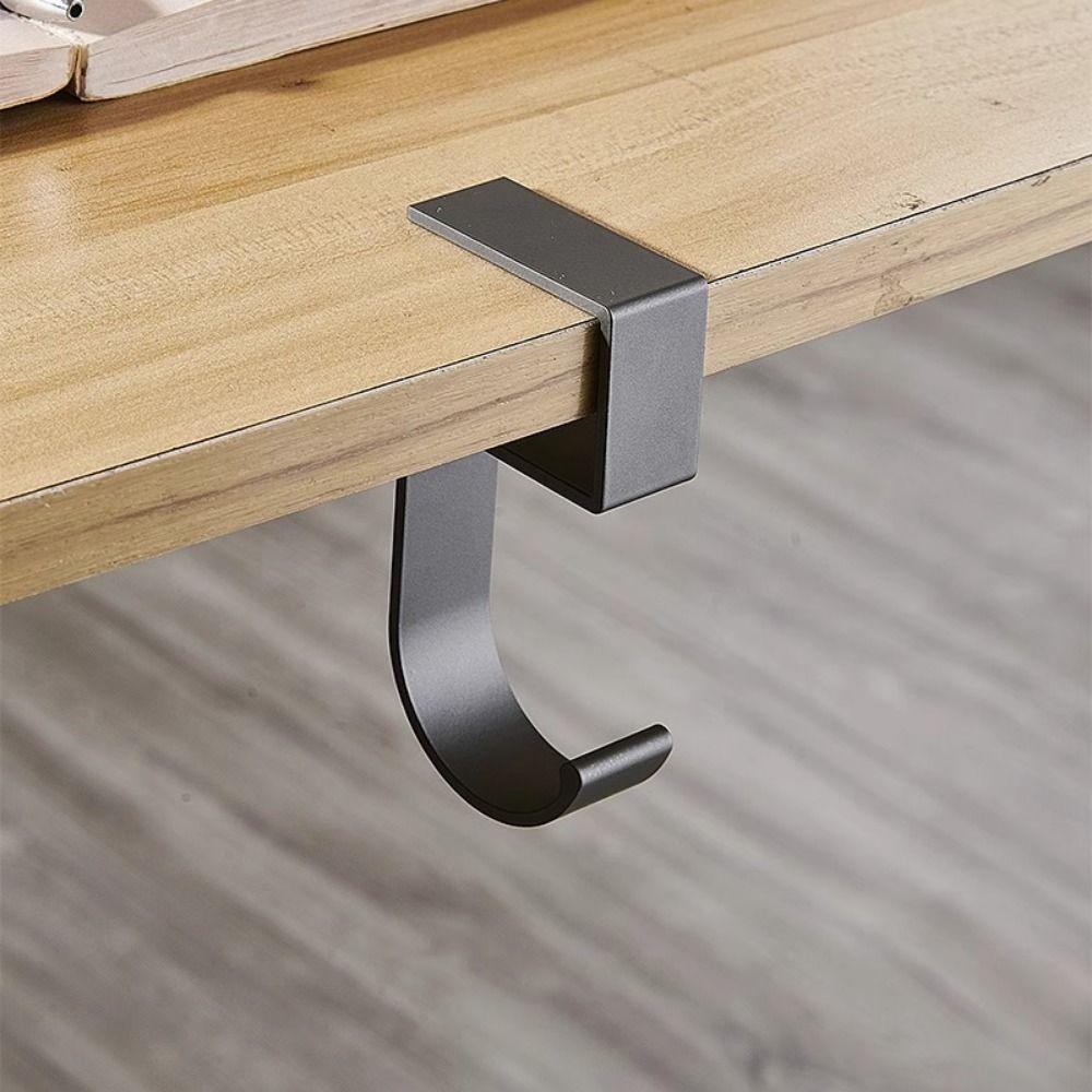 Punch-free Hanging Bag Hook Removable Backpack Storage Rack Easy To Install Desk Hanger Desk Side