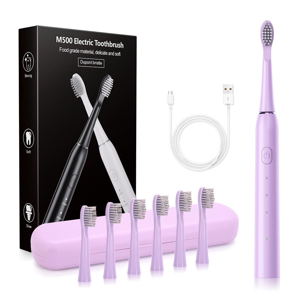 Звуковая электрическая зубная щетка с режимом глубокой чистки, водонепроницаемая IPX7, USB, набор зубных щеток для здоровья зубов и отбеливания для взрослых