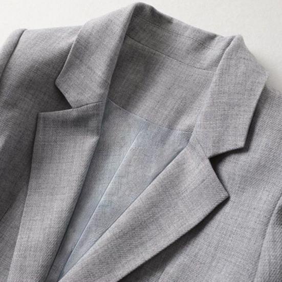 Женский осенне-весенний костюм, пальто, формальный деловой стиль, сплошной цвет, одна пуговица, длинный рукав, карманы с лацканами, полосатые манжеты, приталенный OL, кардиган для поездок на работу