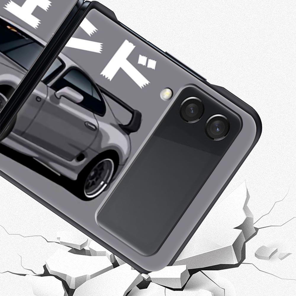 Чехол для телефона Samsung Galaxy Z Flip 3 4 5 складной мобильный чехол жесткий ПК Fundas Capa защитный чехол JDM Tokyo Drift спортивный автомобиль