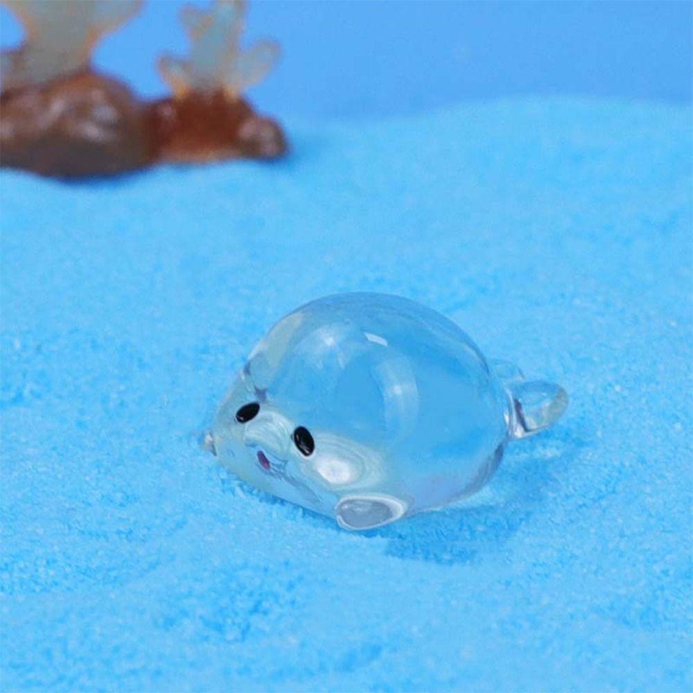 Cartoon Ocean Animal Miniature Figurines Cute Mini Ocean Animal Statue Desk Accessories
