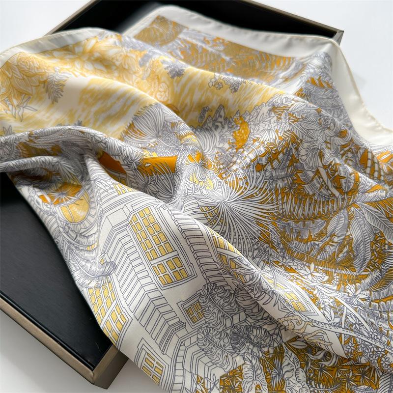 70 * 70cm New Silk Small Square Scarf For Women'S Neck Protection Professional Scarf Versatile Hair Tie Headscarf Scarf