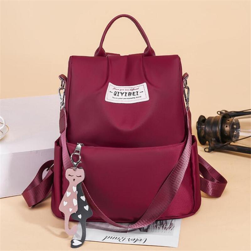 Oxford Backpack for Women High Capacity Anti-theft Zipper Travel Large Daypack Pendant