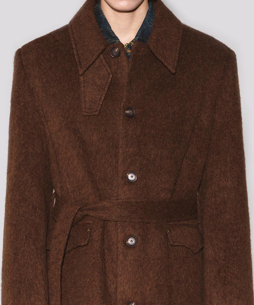 Wesleyhyuston Monterra Handmade Wool Balmacaan Coat Brown