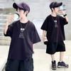 Boys' summer outfit set 2026 new item, mid size children's summer boys' thin short sleeved children's cool and fashionable top trend