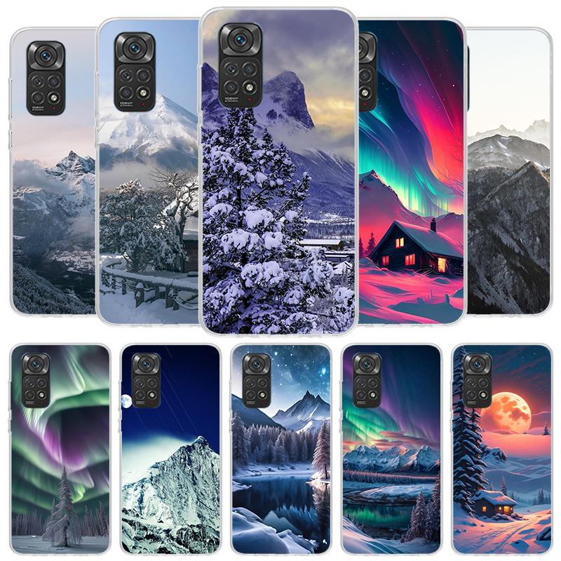 Landscape Winter Light Snow Cover Phone Case For Xiaomi Redmi Note 15 14 13 12 11 10 Pro Plus 14S 12S 11S 11T 11E 10S Soft Funda