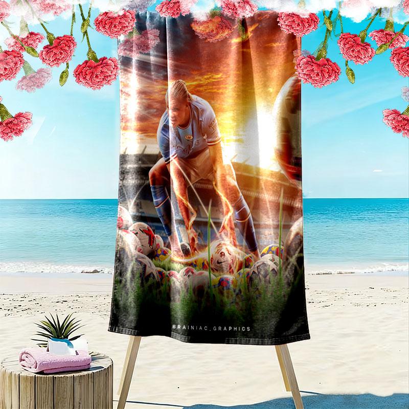 Haaland Spirit Print Beach Towel, Large Soft Quick Dry Towel for Beach Camping Swimming