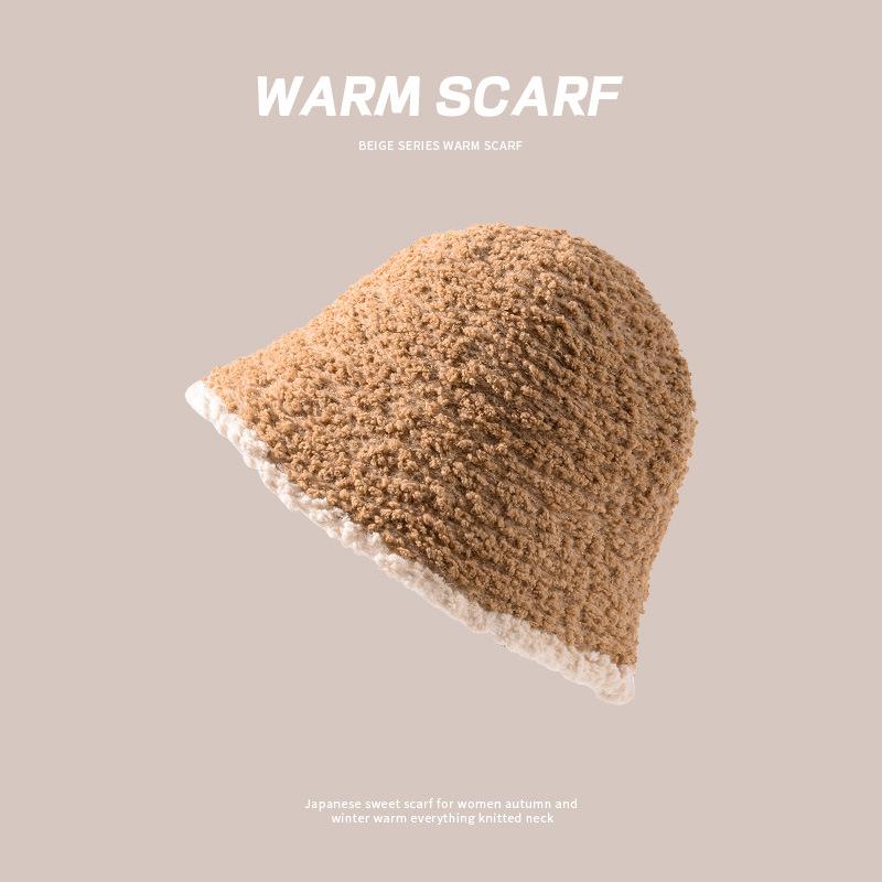 Maillard Hat Women's Fisherman Knitted Versatile Stacking Cold Warm Cute Plush