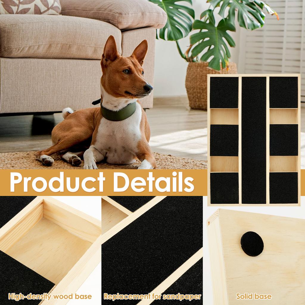Dog Nail Scratch Pad Stable Nonslip Dog Nail File Board with Replacement Black Sandpaper Dog Toy Built in Snack Box Pet Supplies