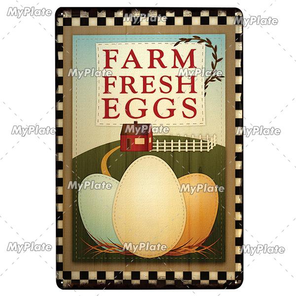 MyPlate Fram Egg Metal Sign Vintage Plaque Tin Sign Home Decor Bar Sign Hier Wache Ich Art Poster Outdoor Decor